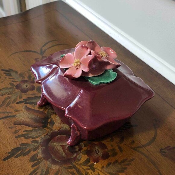 California pottery - Johannes Brahm floral lidded trinket box - Picture 6 of 12